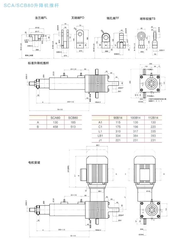 SCA80升降機(jī) 推桿外形圖